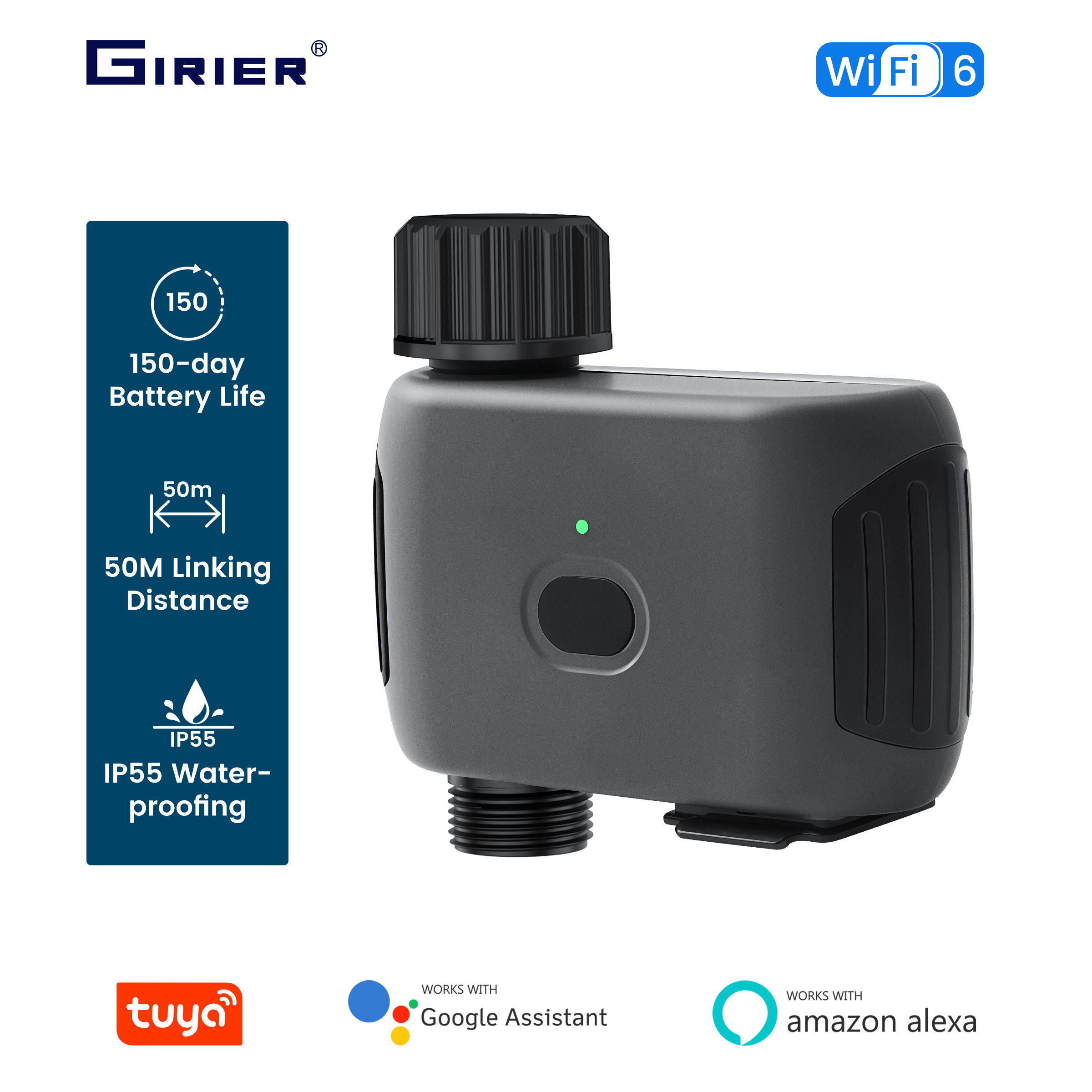 Smart Garden Irrigation System - GIRIER Tuya Smart Water Timer WiFi
