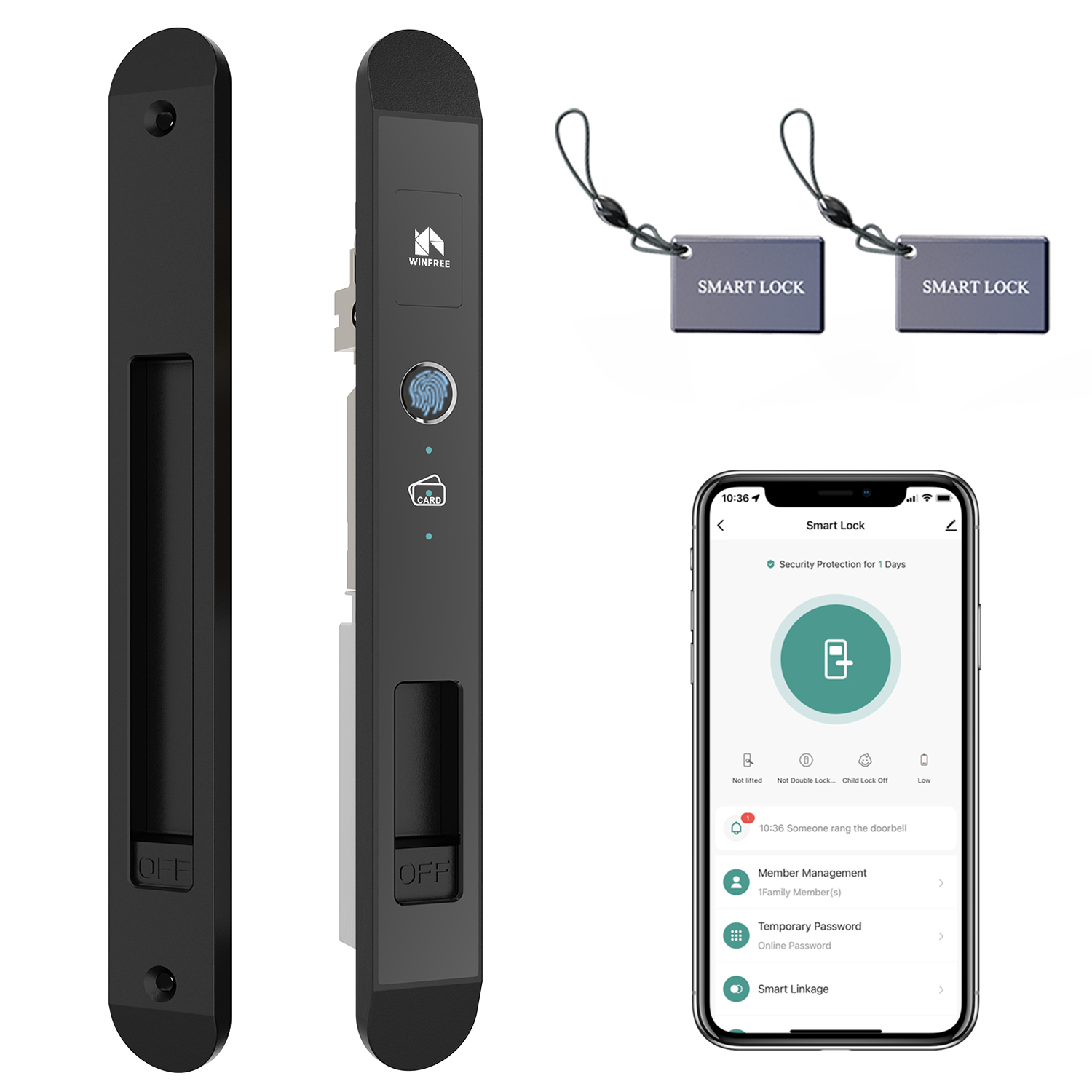 Smart Garden Lock - WINFREE Smart Slim Door Lock Tuya