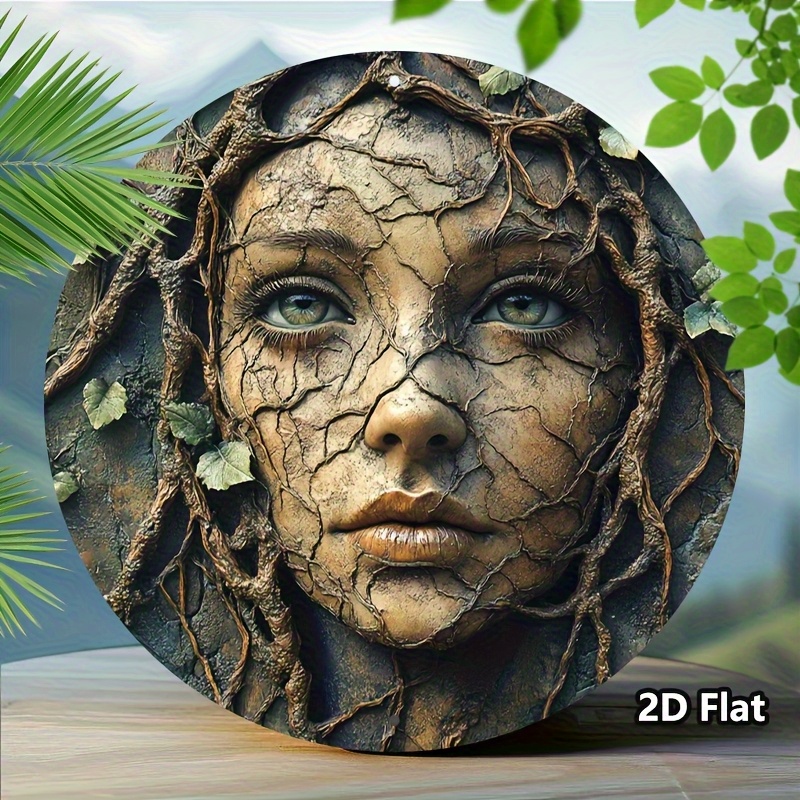 Smart Garden In Home - 2D Flat, Vintage Aluminum Round Wall