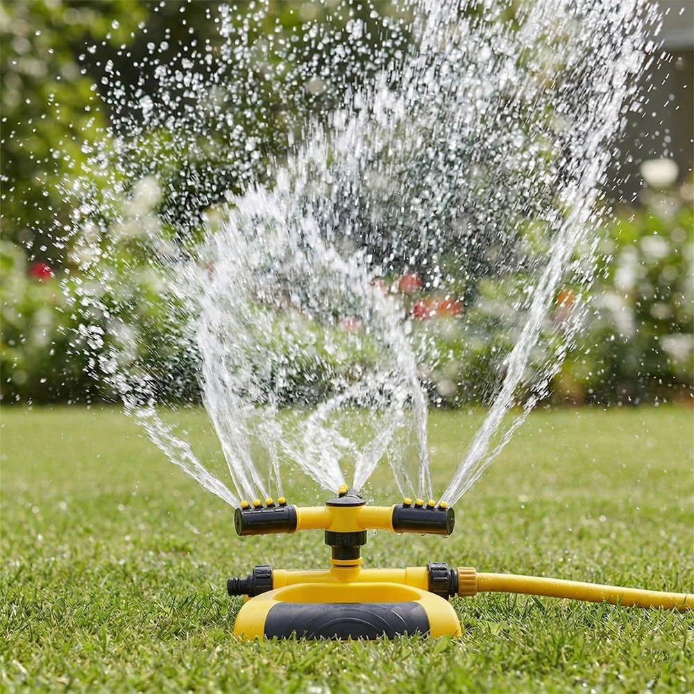 Smart Garden Sprinkler - 360-Degree Automatic Rotating Sprinkler with Base