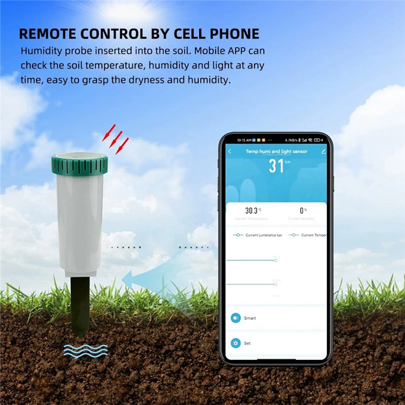 Smart Soil Sensor - Zigbee Smart 4 In 1 Soil