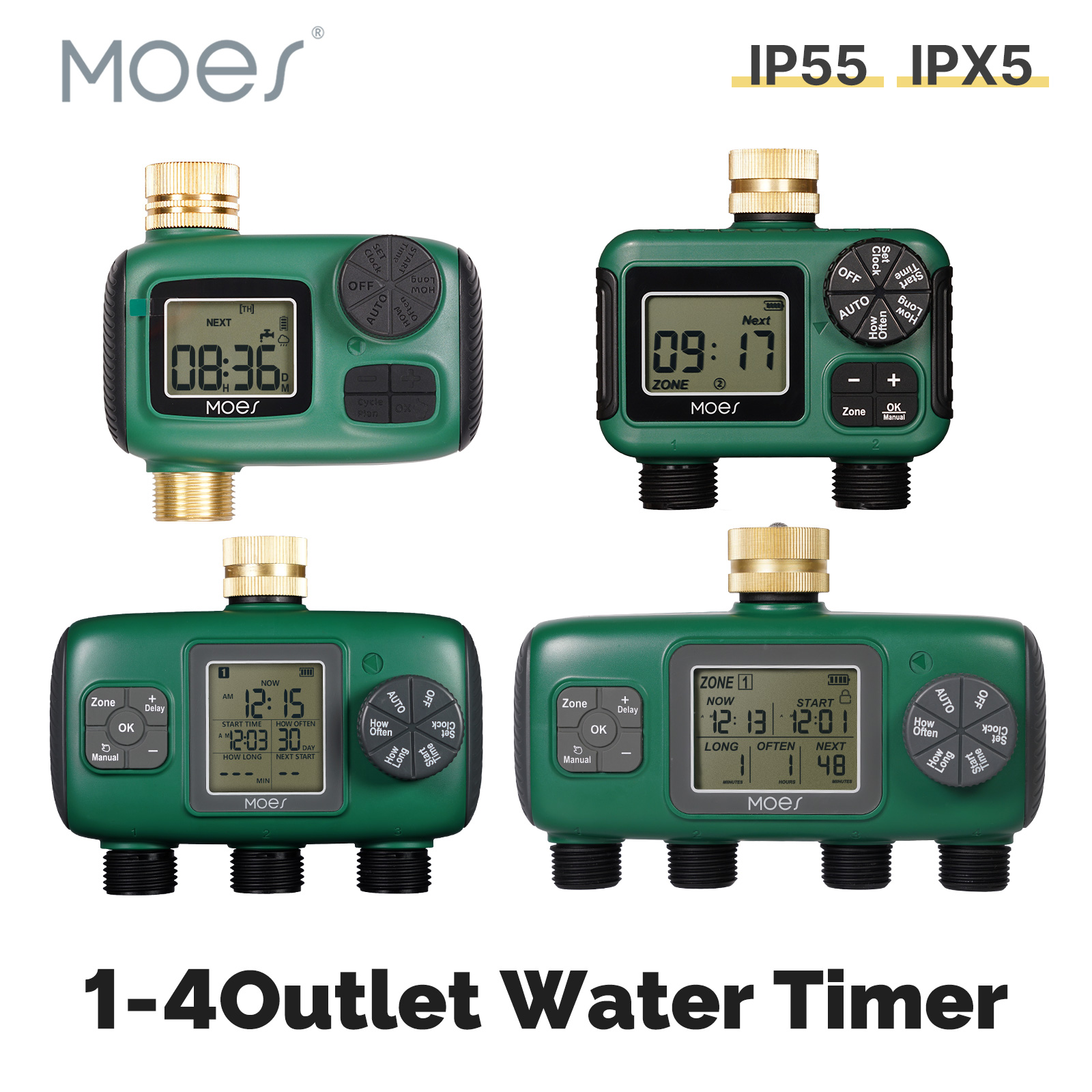 MOES Water Timer 1-4Outlet Bra - Smart Garden Watering Can 评论和价格