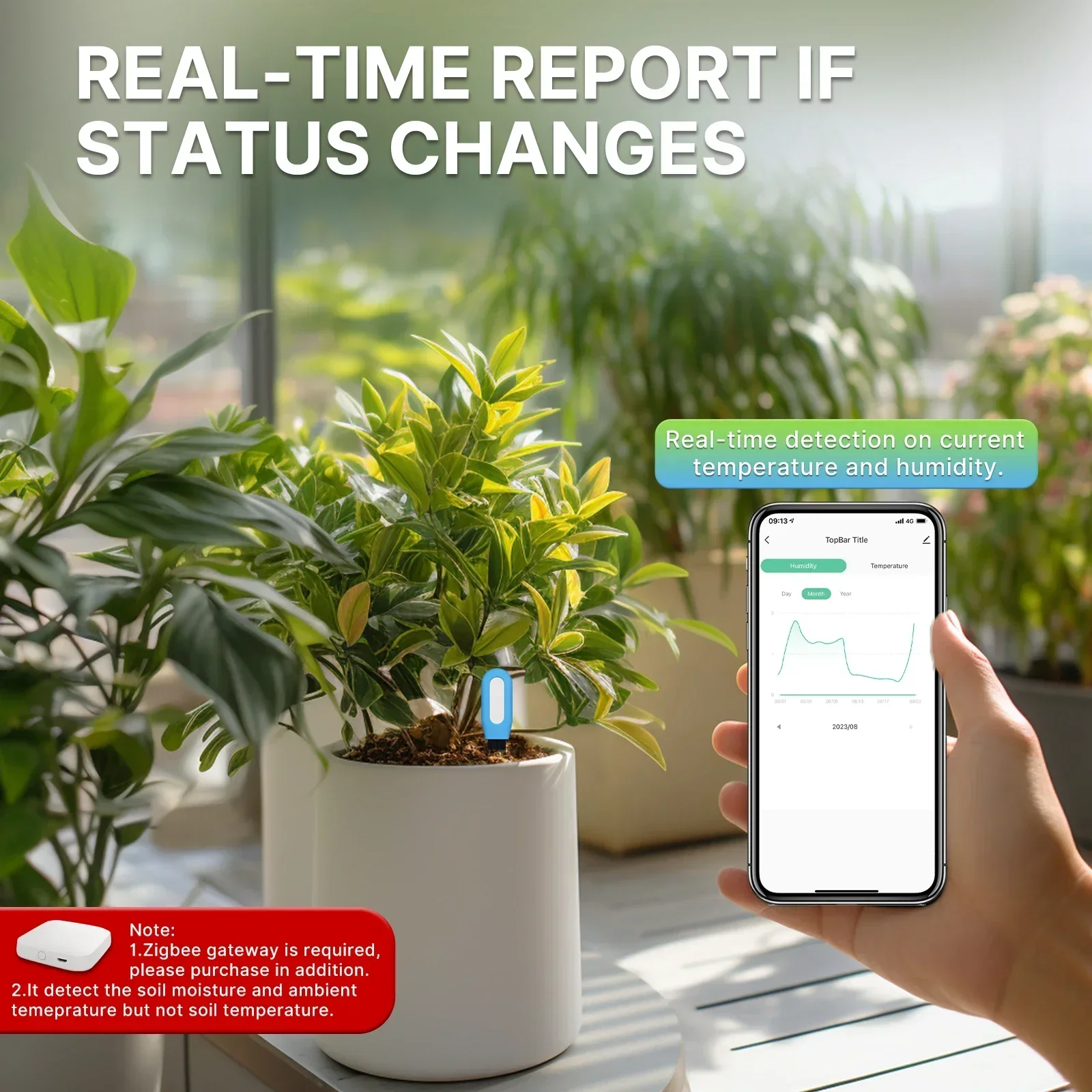 MOES Smart ZigBee Soil Tempera - Smart Soil Sensor 评论和价格