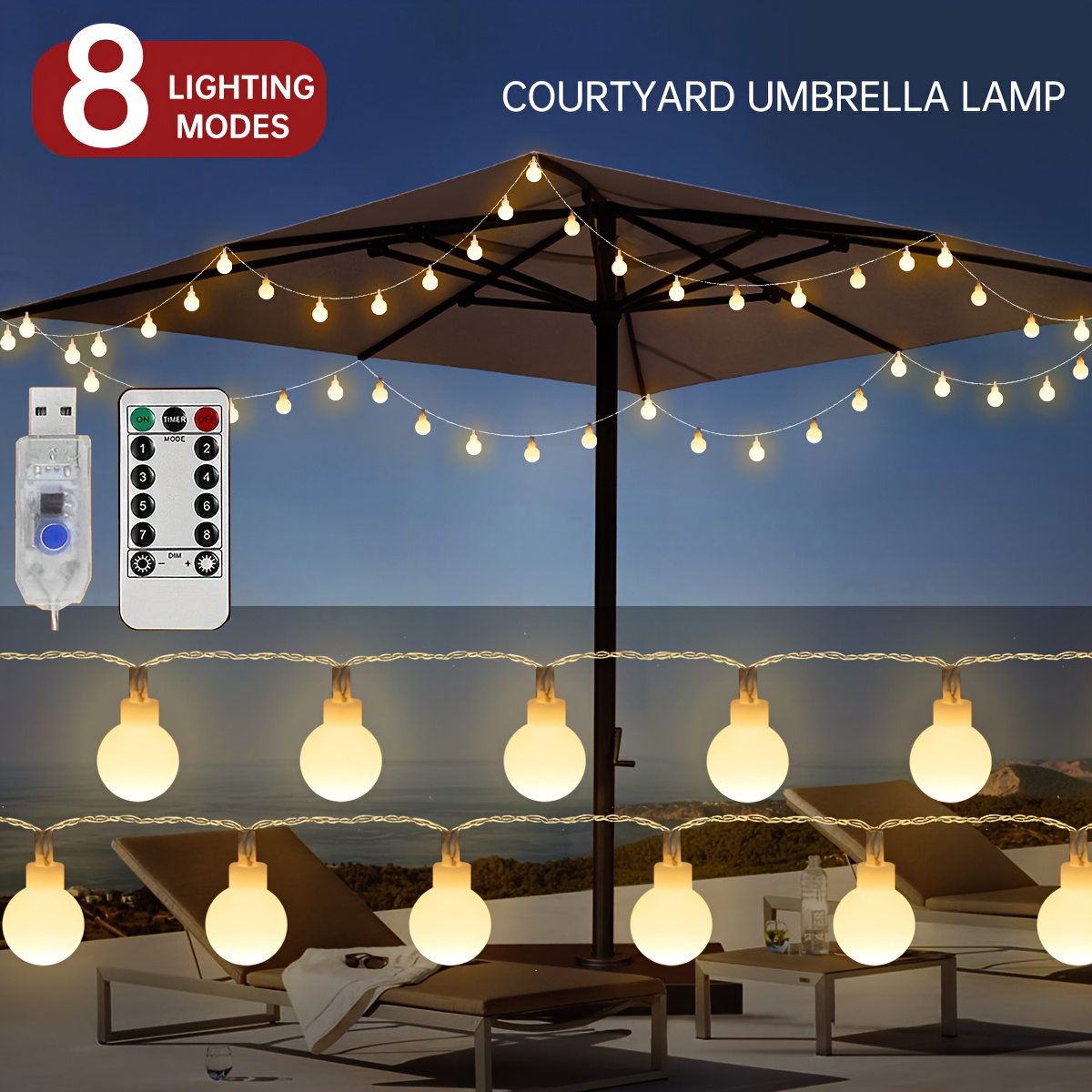 USB LED Ball String Lights 6M  - Smart Garden Box 评论和价格