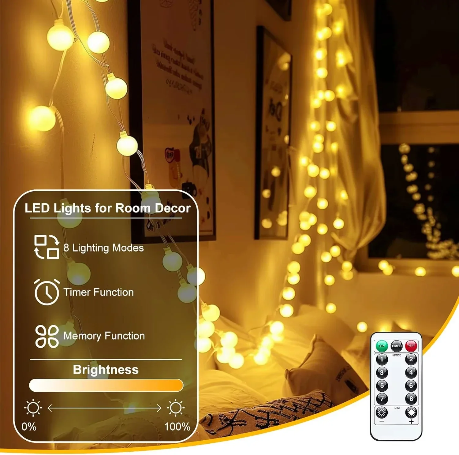 USB LED Ball String Lights 6M  - Smart Garden Box 评论和价格