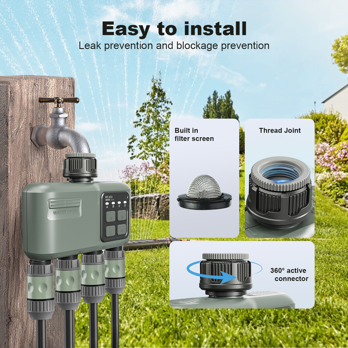 4 Outlet Programmable Water Ti - Smart Garden Auk 评论和价格