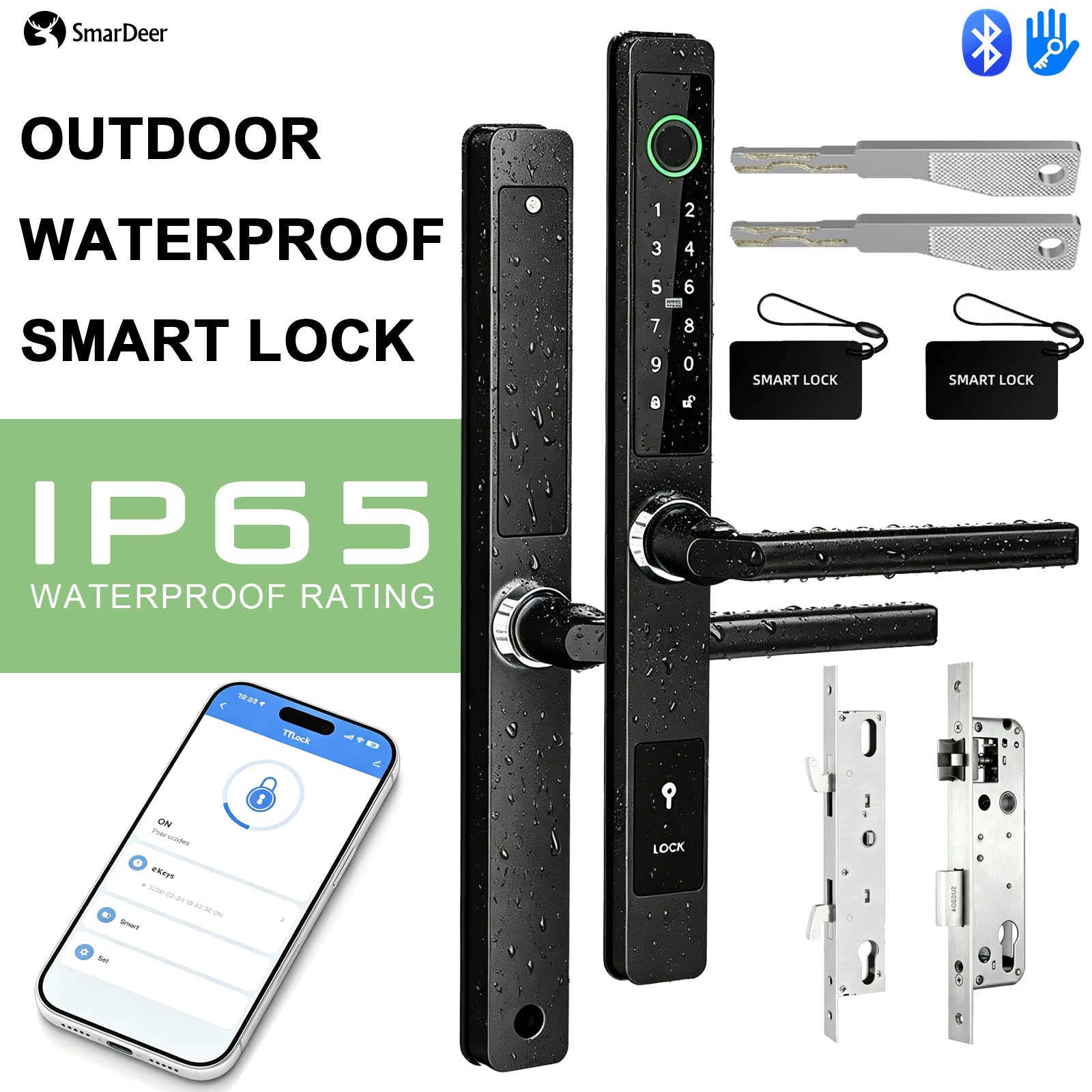 SmarDeer IP65 Waterproof Slidi - Smart Garden Lock 评论和价格