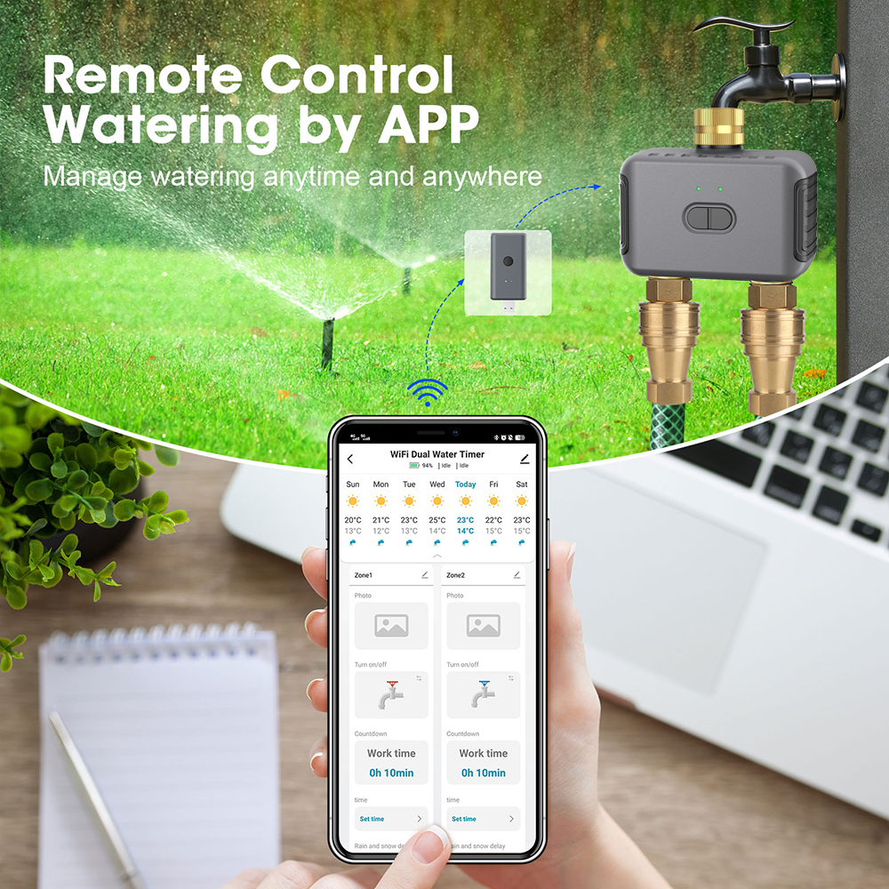 Tuya 2 Zone Watering Timer Gar - Smart Garden Lock 评论和价格
