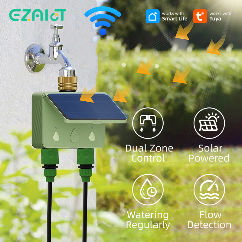 WiFi Water Timer 2 Zone Solar  - Smart Garden Lock 评论和价格